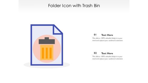 Folder Icon With Trash Bin Ppt PowerPoint Presentation Slides Portfolio PDF