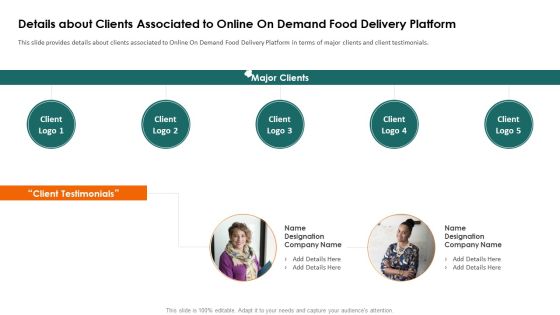 Food Delivery Service Fundraising Details About Clients Ppt File Sample PDF Food Delivery Service Fundraising Details About Clients Ppt File Sample PDF
