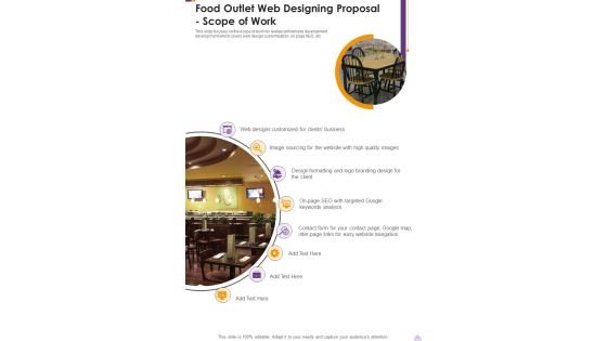 Food Outlet Web Designing Proposal Scope Of Work One Pager Sample Example Document Food Outlet Web Designing Proposal Scope Of Work One Pager Sample Example Document