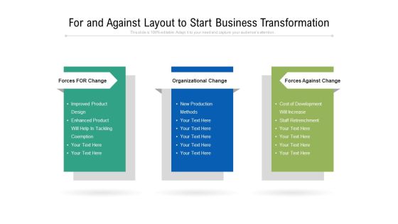 For And Against Layout To Start Business Transformation Ppt PowerPoint Presentation File Vector PDF For And Against Layout To Start Business Transformation Ppt PowerPoint Presentation File Vector PDF