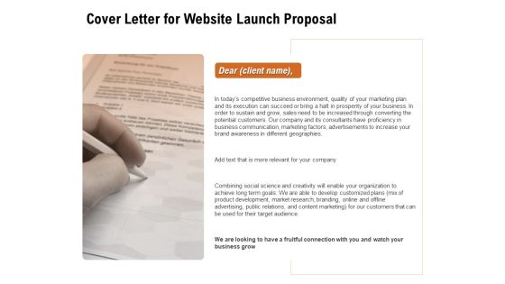 For Launching Company Site Cover Letter For Website Launch Proposal Pictures PDF For Launching Company Site Cover Letter For Website Launch Proposal Pictures PDF