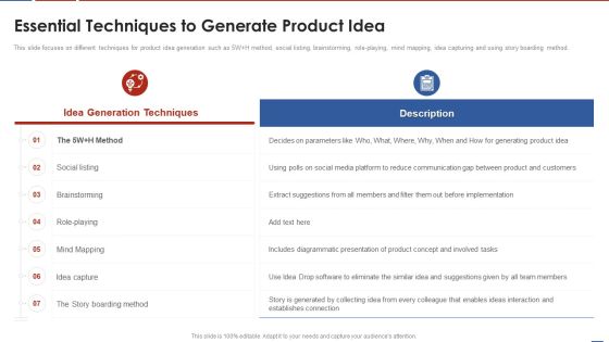 Formulating Product Development Action Plan To Enhance Client Experience Essential Techniques To Generate Microsoft PDF Formulating Product Development Action Plan To Enhance Client Experience Essential Techniques To Generate Microsoft PDF