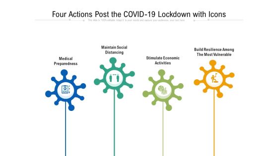 Four Actions Post The COVID 19 Lockdown With Icons Ppt PowerPoint Presentation Gallery Layouts PDF Four Actions Post The COVID 19 Lockdown With Icons Ppt PowerPoint Presentation Gallery Layouts PDF