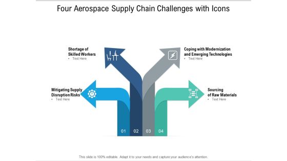 Four Aerospace Supply Chain Challenges With Icons Ppt PowerPoint Presentation File Graphics Four Aerospace Supply Chain Challenges With Icons Ppt PowerPoint Presentation File Graphics