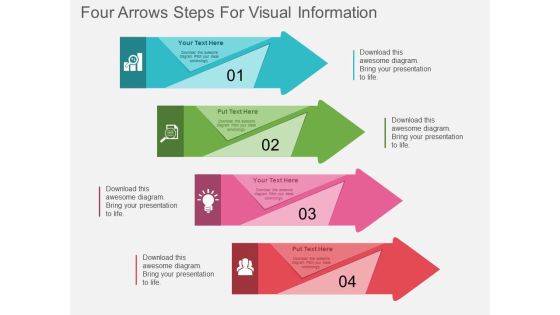 Four Arrows Steps For Visual Information Powerpoint Template Four Arrows Steps For Visual Information Powerpoint Template
