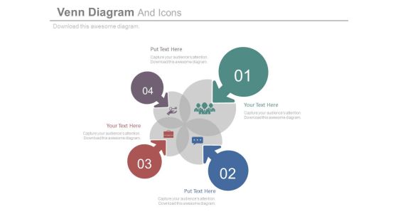 Four Arrows Venn Diagram With Icons Powerpoint Template Four Arrows Venn Diagram With Icons Powerpoint Template