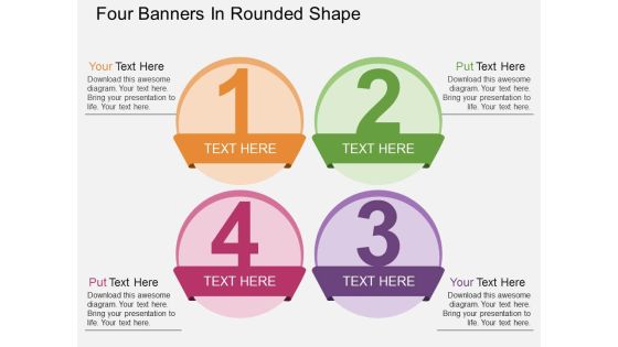 Four Banners In Rounded Shape Powerpoint Templates Four Banners In Rounded Shape Powerpoint Templates