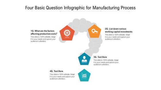 Four Basic Question Infographic For Manufacturing Process Ppt PowerPoint Presentation File Guide PDF Four Basic Question Infographic For Manufacturing Process Ppt PowerPoint Presentation File Guide PDF