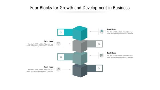 Four Blocks For Growth And Development In Business Ppt PowerPoint Presentation Pictures Graphics Example