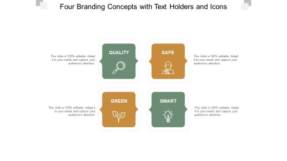 Four Branding Concepts With Text Holders And Icons Ppt Powerpoint Presentation Professional Four Branding Concepts With Text Holders And Icons Ppt Powerpoint Presentation Professional