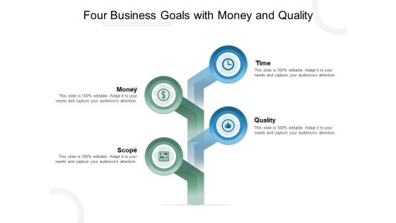 Four Business Goals With Money And Quality Ppt PowerPoint Presentation Summary