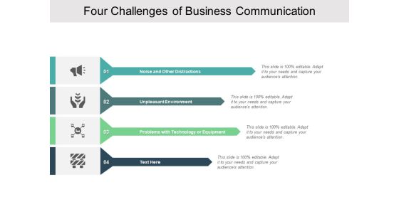 Four Challenges Of Business Communication Ppt PowerPoint Presentation Portfolio Vector Four Challenges Of Business Communication Ppt PowerPoint Presentation Portfolio Vector