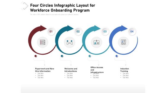 Four Circles Infographic Layout For Workforce Onboarding Program Ppt PowerPoint Presentation Gallery Visual Aids PDF Four Circles Infographic Layout For Workforce Onboarding Program Ppt PowerPoint Presentation Gallery Visual Aids PDF