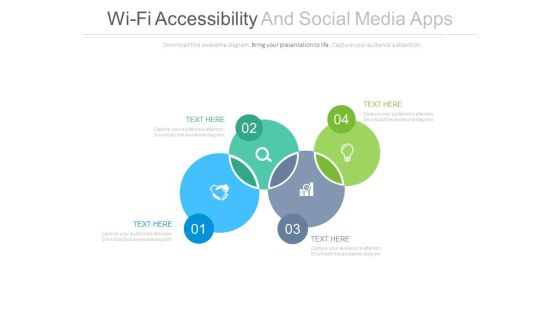 Four Circles Venn Diagram With Icons Powerpoint Slides