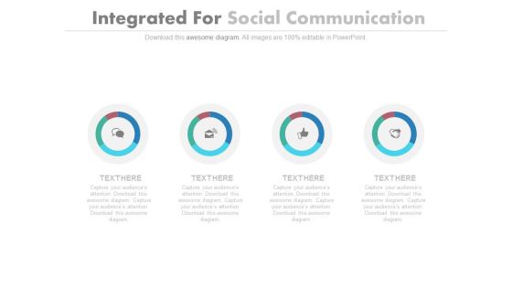 Four Circles With Social Communication Icons Powerpoint Slides Four Circles With Social Communication Icons Powerpoint Slides