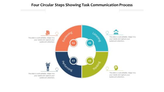 Four Circular Steps Showing Task Communication Process Ppt PowerPoint Presentation Outline Infographics PDF Four Circular Steps Showing Task Communication Process Ppt PowerPoint Presentation Outline Infographics PDF