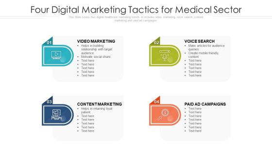 Four Digital Marketing Tactics For Medical Sector Ppt Pictures Templates PDF Four Digital Marketing Tactics For Medical Sector Ppt Pictures Templates PDF