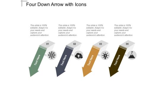 Four Down Arrow With Icons Ppt PowerPoint Presentation Layouts Display Four Down Arrow With Icons Ppt PowerPoint Presentation Layouts Display