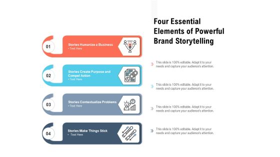 Four Essential Elements Of Powerful Brand Storytelling Ppt PowerPoint Presentation Portfolio Professional Four Essential Elements Of Powerful Brand Storytelling Ppt PowerPoint Presentation Portfolio Professional