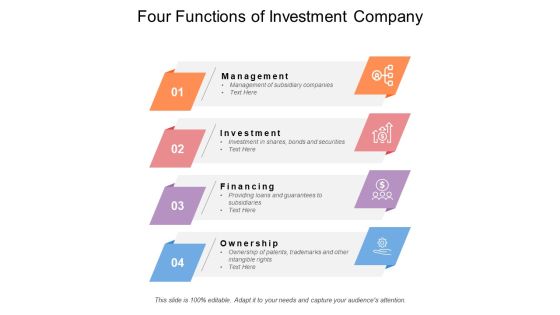 Four Functions Of Investment Company Ppt PowerPoint Presentation Gallery Picture Four Functions Of Investment Company Ppt PowerPoint Presentation Gallery Picture