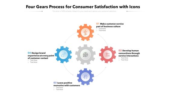 Four Gears Process For Consumer Satisfaction With Icons Ppt PowerPoint Presentation Visual Aids Outline PDF Four Gears Process For Consumer Satisfaction With Icons Ppt PowerPoint Presentation Visual Aids Outline PDF