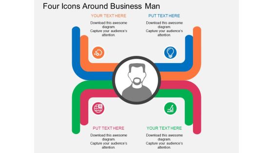 Four Icons Around Business Man Powerpoint Templates Four Icons Around Business Man Powerpoint Templates