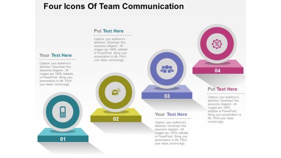 Four Icons Of Team Communication Powerpoint Templates Four Icons Of Team Communication Powerpoint Templates