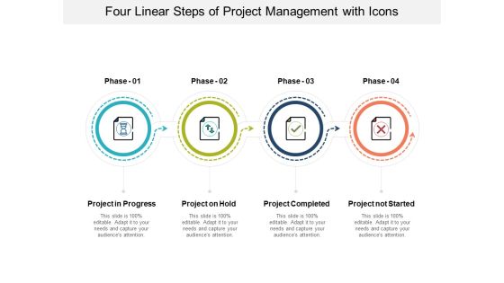 Four Linear Steps Of Project Management With Icons Ppt PowerPoint Presentation Icon Deck Four Linear Steps Of Project Management With Icons Ppt PowerPoint Presentation Icon Deck