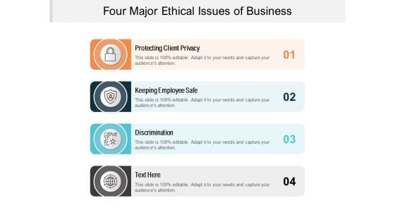 Four Major Ethical Issues Of Business Ppt PowerPoint Presentation Ideas Example Introduction Four Major Ethical Issues Of Business Ppt PowerPoint Presentation Ideas Example Introduction