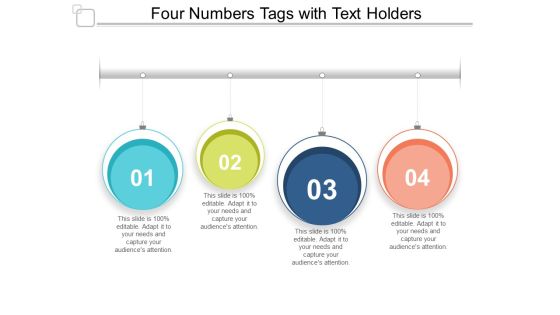 Four Numbers Tags With Text Holders Ppt PowerPoint Presentation Ideas Mockup