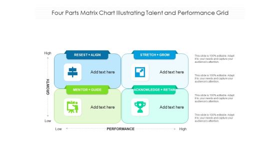 Four Parts Matrix Chart Illustrating Talent And Performance Grid Ppt PowerPoint Presentation Gallery Guide PDF Four Parts Matrix Chart Illustrating Talent And Performance Grid Ppt PowerPoint Presentation Gallery Guide PDF