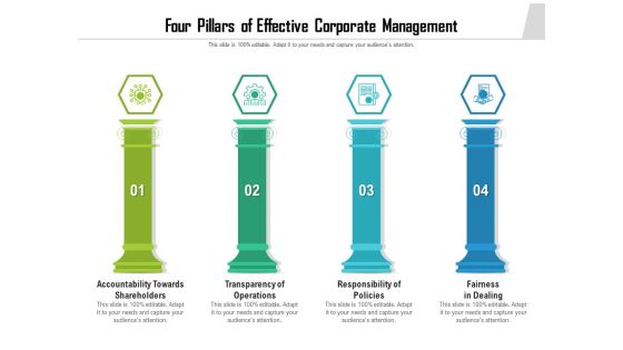 Four Pillars Of Effective Corporate Management Ppt PowerPoint Presentation Infographics Icon PDF Four Pillars Of Effective Corporate Management Ppt PowerPoint Presentation Infographics Icon PDF