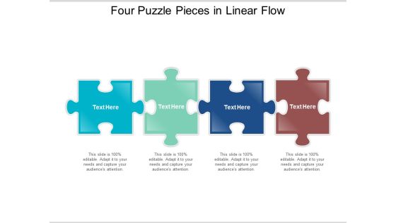 Four Puzzle Pieces In Linear Flow Ppt Powerpoint Presentation Summary Background
