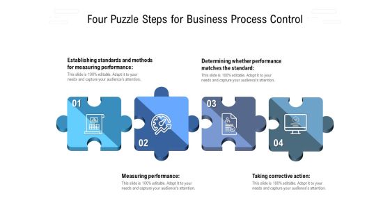 Four Puzzle Steps For Business Process Control Ppt File Pictures PDF