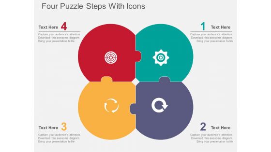 Four Puzzle Steps With Icons Powerpoint Templates
