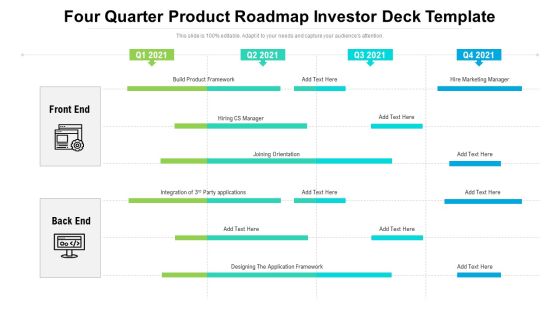 Four Quarter Product Roadmap Investor Deck Template Template Four Quarter Product Roadmap Investor Deck Template Template