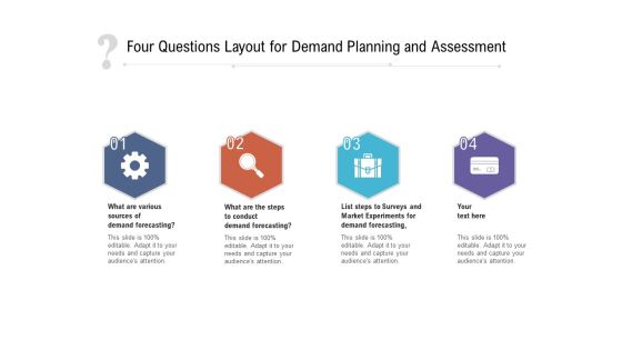 Four Questions Layout For Demand Planning And Assessment Ppt PowerPoint Presentation File Visuals PDF Four Questions Layout For Demand Planning And Assessment Ppt PowerPoint Presentation File Visuals PDF