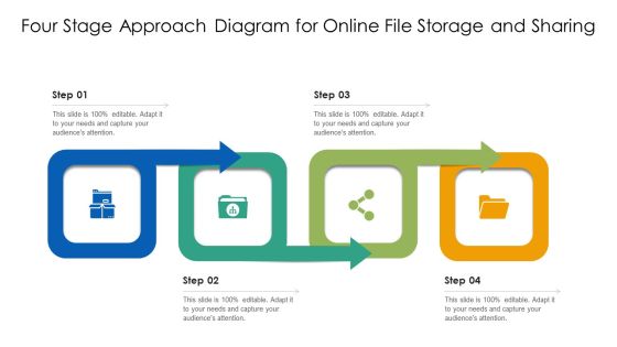 Four Stage Approach Diagram For Online File Storage And Sharing Ppt PowerPoint Presentation File Graphics Example PDF