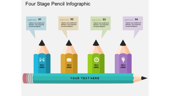 Four Stage Pencil Infographic Powerpoint Template Four Stage Pencil Infographic Powerpoint Template