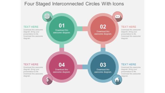 Four Staged Interconnected Circles With Icons Powerpoint Templates Four Staged Interconnected Circles With Icons Powerpoint Templates