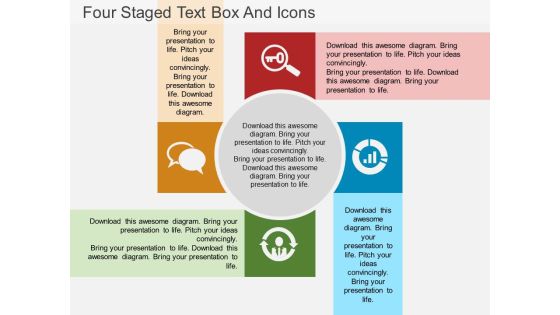Four Staged Text Box And Icons Powerpoint Template Four Staged Text Box And Icons Powerpoint Template