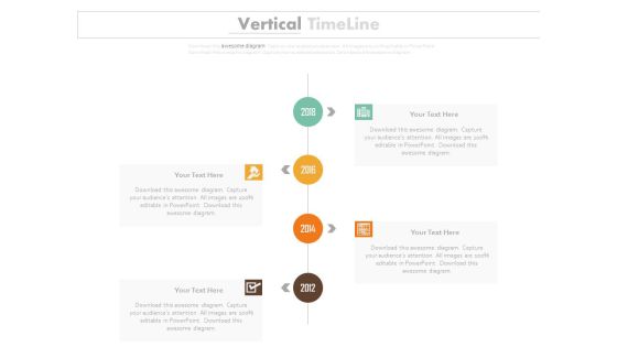 Four Staged Vertical Timeline For Year Based Growth Powerpoint Slides Four Staged Vertical Timeline For Year Based Growth Powerpoint Slides