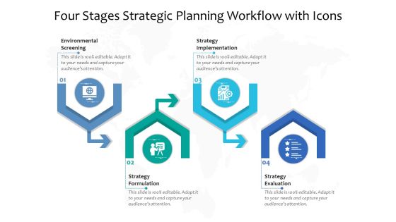 Four Stages Strategic Planning Workflow With Icons Ppt PowerPoint Presentation Gallery Smartart PDF Four Stages Strategic Planning Workflow With Icons Ppt PowerPoint Presentation Gallery Smartart PDF