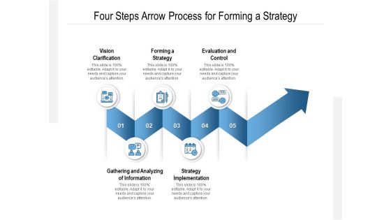 Four Steps Arrow Process For Forming A Strategy Ppt PowerPoint Presentation Slides File Formats Four Steps Arrow Process For Forming A Strategy Ppt PowerPoint Presentation Slides File Formats