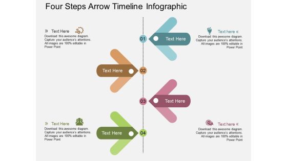 Four Steps Arrow Timeline Infographic Powerpoint Template