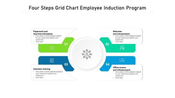 Four Steps Grid Chart Employee Induction Program Ppt PowerPoint Presentation Gallery Influencers PDF Four Steps Grid Chart Employee Induction Program Ppt PowerPoint Presentation Gallery Influencers PDF