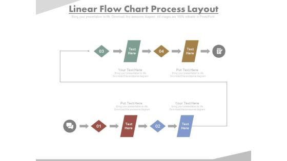 Four Steps In Linear Flow Chart Powerpoint Slides Four Steps In Linear Flow Chart Powerpoint Slides
