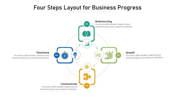 Four Steps Layout For Business Progress Ppt PowerPoint Presentation Styles Designs Download PDF