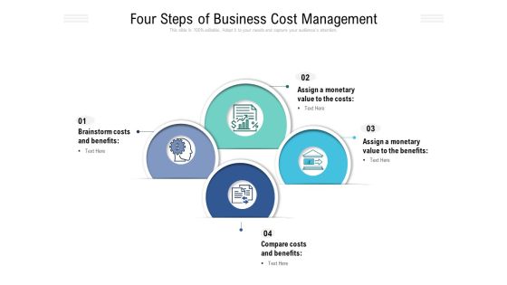 Four Steps Of Business Cost Management Ppt Gallery Clipart Images PDF