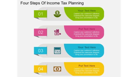 Four Steps Of Income Tax Planning Powerpoint Template Four Steps Of Income Tax Planning Powerpoint Template